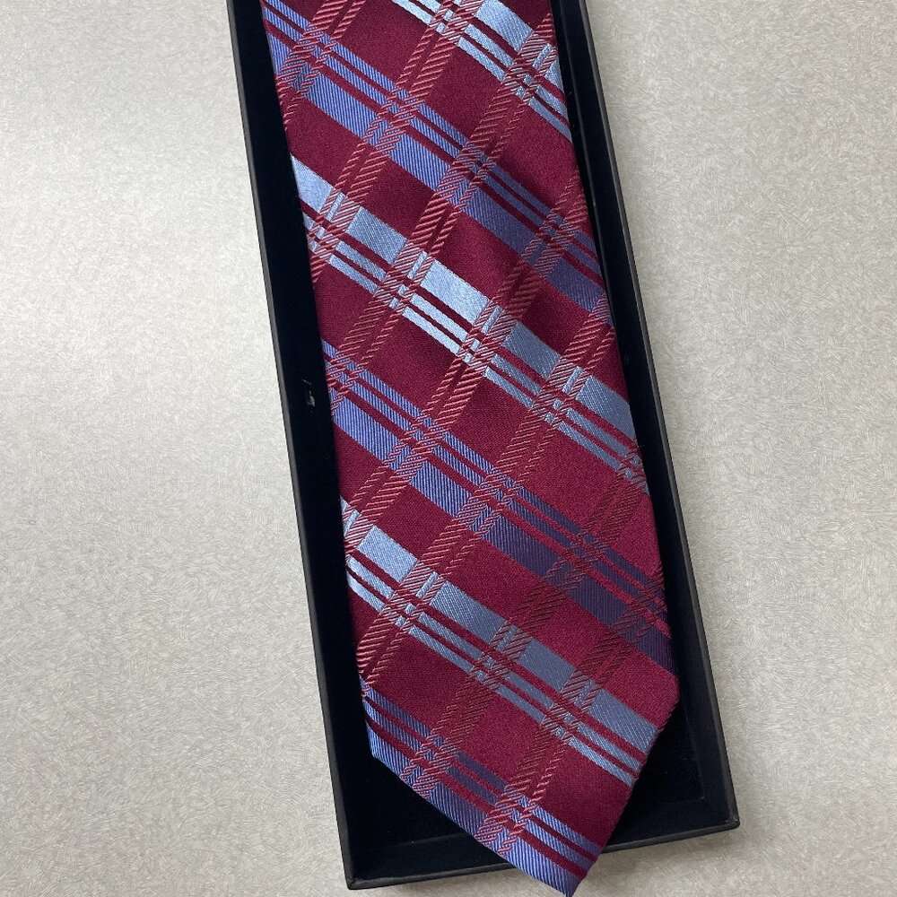 Vintage Burgundy & Blue Michael Kors Men's Tie